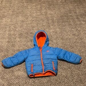 Snozu Blue Puffer Jacket with Orange Trim